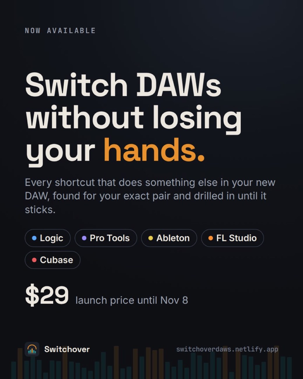 Switchover launch post for Instagram